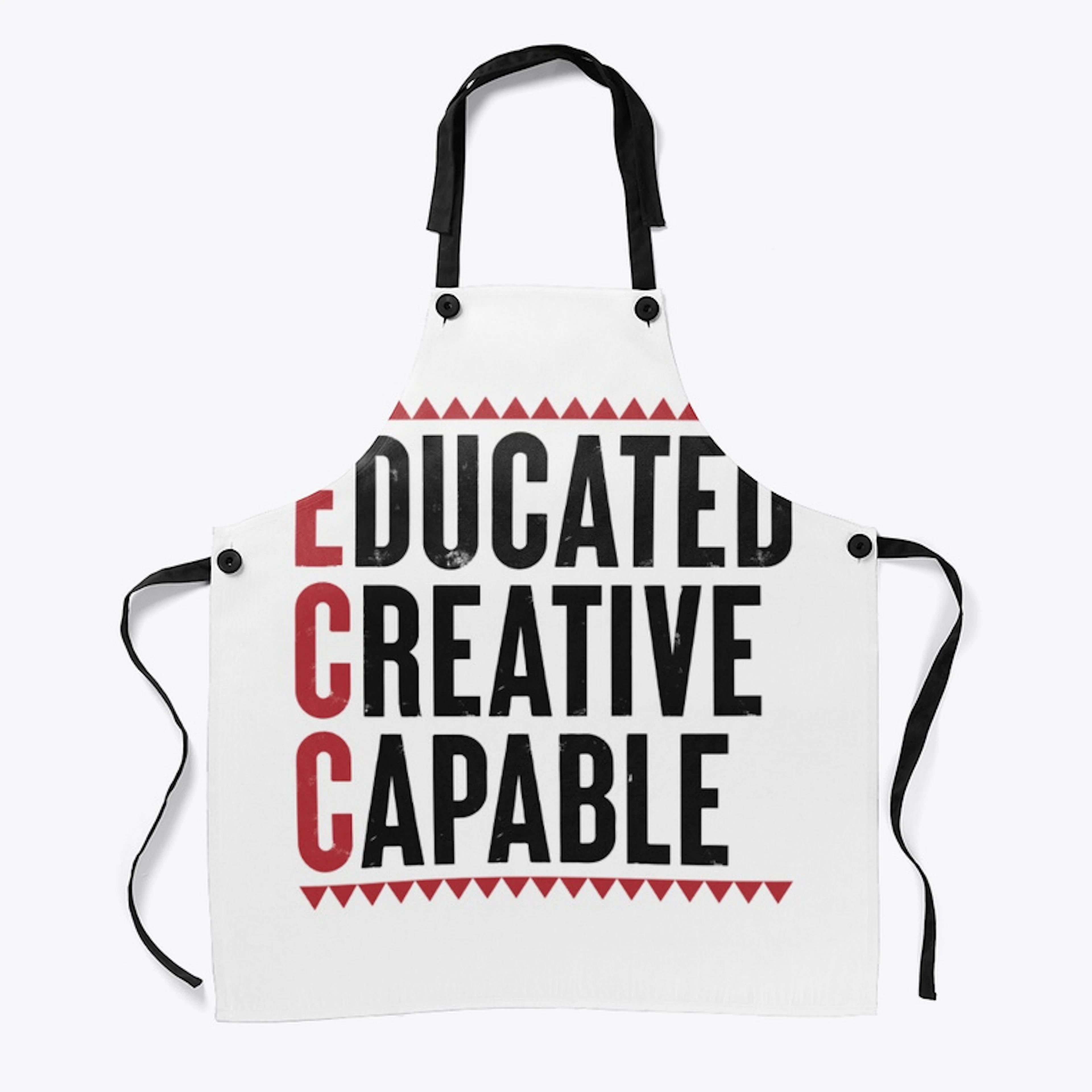 Educated Creative Capable dark lettering
