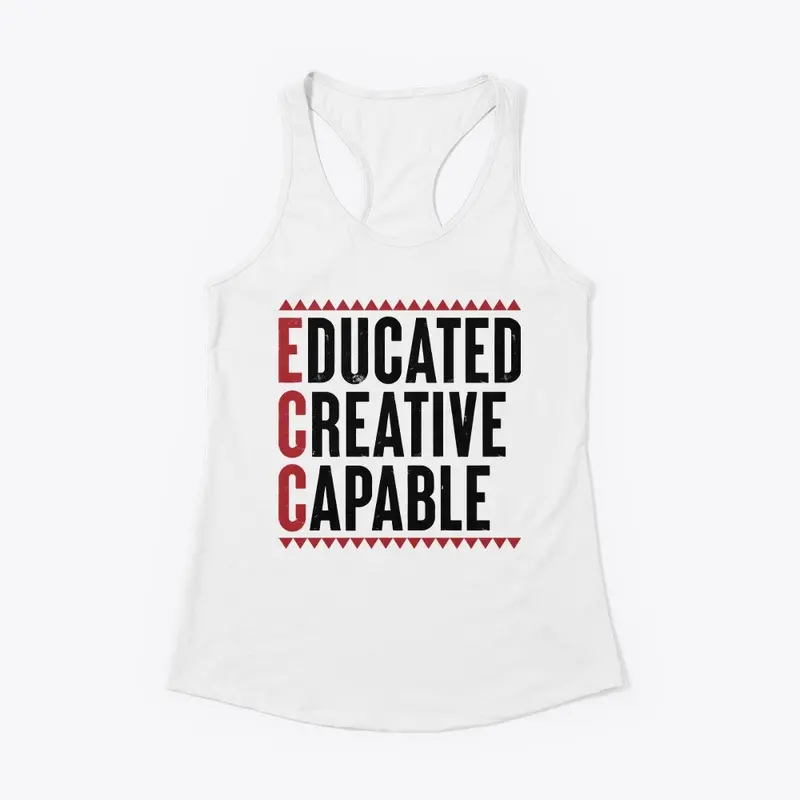 Educated Creative Capable dark lettering